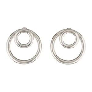 ALEXANDER WANG Silver Toned Large Double O-Ring Earrings. New!